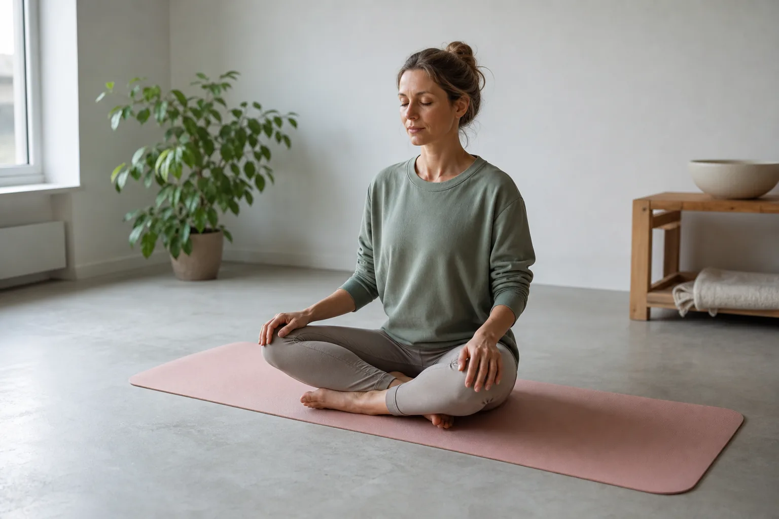 Lätt TPE-yogamatta hopvikt på golv