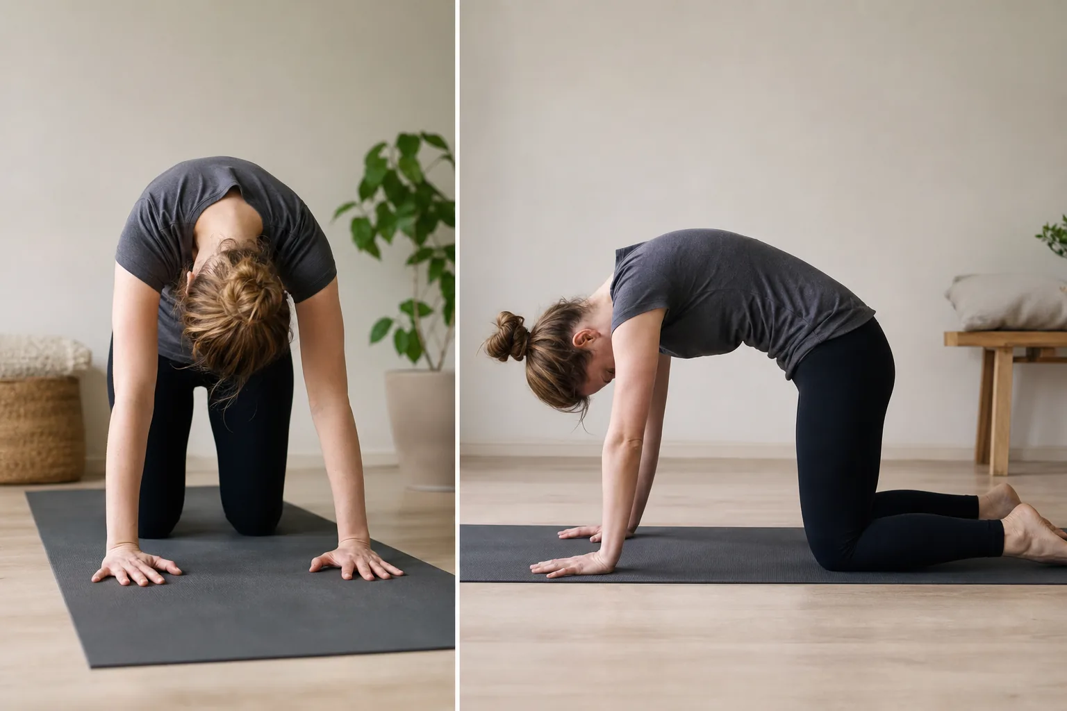 Person som förbereder sig med yogamatta inför en nybörjarklass
